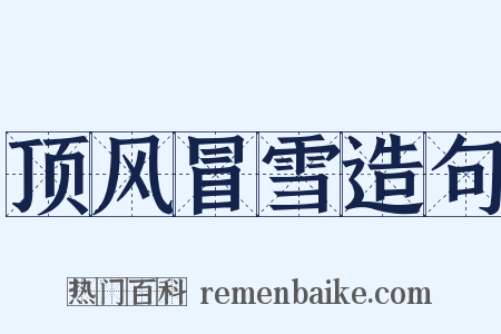 顶风冒雪造句是什么意思的图片